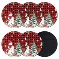 thumbnail image 1 of Red Christmas Coasters Set of 6, Absorbent Coasters for Drinks, Snowman Xmas Tree Coastal Snowflake Starfish Plaid Coaster for Desk Coffee Table Protection, Home Decor House Warming Gifts 4", 1 of 8