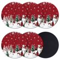 thumbnail image 1 of Red Christmas Coasters Set of 6, Absorbent Coasters for Drinks, Snowman Xmas Tree Winter Snowflake Coaster for Desk Coffee Table Protection, Home Decor House Warming Gifts 4", 1 of 8