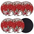 thumbnail image 1 of Red Christmas Coasters Set of 6, Absorbent Coasters for Drinks, Snowman Xmas Truck Balls Tree Coaster for Desk Coffee Table Protection, Home Decor House Warming Gifts 4", 1 of 8