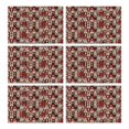thumbnail image 1 of Red Christmas Collage Pattern Summer Placemats Table Placemats Set Of 6-Linen Kitchen Washable Placemats Table Mats 11.8"x17.7" Non-Slip Heat Resistant, 1 of 5