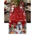 thumbnail image 1 of Red Christmas Cotton Linen Table Runner for Dining Kitchen, Snowman Pine Tree Animals Winter Snowflake Wedding Outdoor Party Tablerunners Decoration, Dresser Scarf Coffee Tablecloth Runners 13"x60", 1 of 9