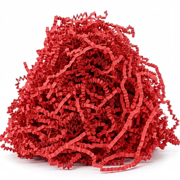 Red Christmas Crinkle Paper Filler, Festive Christmas Shredded Paper Filler for Gift Wrapping, Ideal Christmas Basket Filler for Holiday Packaging Needs