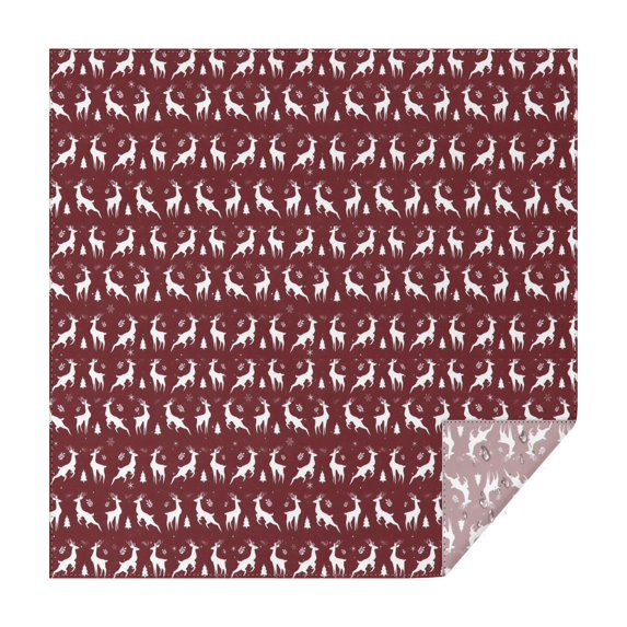 Red Christmas Deer Pattern Square Tablecloth,Waterproof Square Table Cover,Wipeable Spillproof Washable Table Cover for Home Kitchen Party Decor 60"x60"(152x152cm)