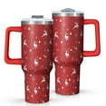 thumbnail image 1 of Red Christmas Deer Pattern Tumbler with Handle and Lid,40oz Double Wall Vacuum Insulated Tumbler,Cups Gift for Women and Men, 1 of 7