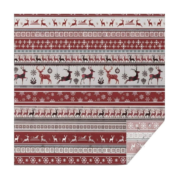 Red Christmas Deer and Snowflake Pattern Square Tablecloth,Waterproof Square Table Cover,Wipeable Spillproof Washable Table Cover for Home Kitchen Party Decor 60"x60"(152x152cm)