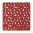 thumbnail image 1 of Red Christmas Deer and Tree Pattern Square Fitted Tablecloth with Elastic Edge,Square Table Cover,Washable Elastic Table Cover for Home Kitchen Party Decor 34"x34", 1 of 6