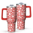 thumbnail image 1 of Red Christmas Deer and Gift Pattern Tumbler with Handle and Lid,40oz Double Wall Vacuum Insulated Tumbler,Cups Gift for Women and Men, 1 of 7