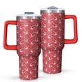 thumbnail image 1 of Red Christmas Deer and Snowflake Pattern Tumbler with Handle and Lid,40oz Double Wall Vacuum Insulated Tumbler,Cups Gift for Women and Men, 1 of 7