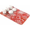 thumbnail image 1 of Red Christmas Dish Drying Mat for Kitchen Counter, Absorbent Quick Dry Coffee Bar Mat Pad Thin Diatomaceous Sink Mat, Xmas Snowflake Watercolor Non Slip Dish Drainer Mat 16x24, 1 of 6