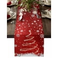 thumbnail image 1 of Red Christmas Dresser Scarf Farmhouse, Dining Table Decorations for Wedding/Parties, Snowflake Xmas Tree Ball Winter Modern Abstract Art Table Runner 72 Inches Long for Kitchen Dining, 14 x 72 In, 1 of 9