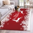 thumbnail image 1 of Red Christmas Elk Area Rug 4x6 Washable Rug Non Slip Winter Snowflake Deer Xmas Watercolor Large Area Rug Indoor Floor Carpet for Entryway Bedroom Kitchen Living Room Home Office Dining Room Nursery, 1 of 8