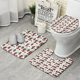 thumbnail image 1 of Red Christmas Farm and Truck Pattern Bathroom Rugs Sets 3 Piece,Toilet Cover Set,Absorbent Non Slip Bathroom Mats Sets with U-Shaped Contour Rug Toilet Rug Set, 1 of 5