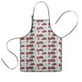 thumbnail image 1 of Red Christmas Farm and Truck Pattern Kids Aprons for Girls and Boys,Adjustable Neck Strap Toddler Aprons for Kids Cooking Baking, 1 of 7