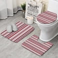 thumbnail image 1 of Red Christmas Folk Pattern Bathroom Rugs Sets 3 Piece,Toilet Cover Set,Absorbent Non Slip Bathroom Mats Sets with U-Shaped Contour Rug Toilet Rug Set, 1 of 5