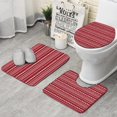 thumbnail image 1 of Red Christmas Folk Pattern Bathroom Rugs Sets 3 Piece,Toilet Cover Set,Absorbent Non Slip Bathroom Mats Sets with U-Shaped Contour Rug Toilet Rug Set, 1 of 5