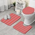 thumbnail image 1 of Red Christmas Folk Pattern Bathroom Rugs Sets 3 Piece,Toilet Cover Set,Absorbent Non Slip Bathroom Mats Sets with U-Shaped Contour Rug Toilet Rug Set, 1 of 5