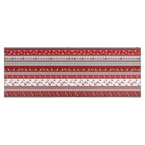Red Christmas Folk Pattern Kitchen Rug Mat,Kitchen Runner Rugs Non Skid Washable,Decorative Kitchen Floor Mats for Kitchen,Sink,Laundry,17"X47"