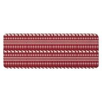 Red Christmas Folk Pattern Kitchen Rug Mat,Kitchen Runner Rugs Non Skid Washable,Decorative Kitchen Floor Mats for Kitchen,Sink,Laundry,17"x47.2"