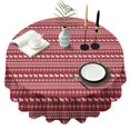 thumbnail image 1 of Red Christmas Folk Pattern Round Tablecloth 60"x60",Wrinkle Wipeable Table Cloth for Kitchen Dining Room Picnic Patio Party, 1 of 6