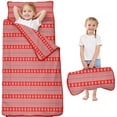 thumbnail image 1 of Red Christmas Folk Pattern Toddler Nap Mats for Kids Preschool,50"x20" Sleeping Mat Bag or Kids,Toddler Sleeping Bag,Toddler Nap Mat or Daycare, 1 of 6