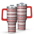 thumbnail image 1 of Red Christmas Folk Pattern Tumbler with Handle and Lid,40oz Double Wall Vacuum Insulated Tumbler,Cups Gift for Women and Men, 1 of 7