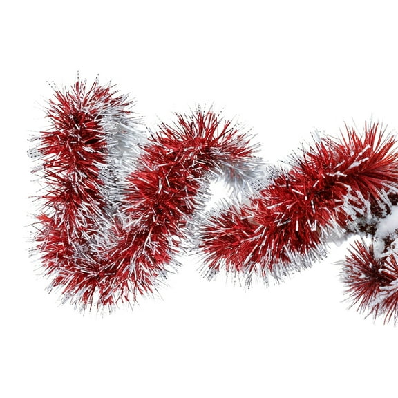 Red Christmas Garland Metallic Twists Glitter Rattan With Festive Design, Lightweight Material And Plastic Construction For Tree Hanging And Holiday Decor 3.94X3.15X1.97In 0.11Lb