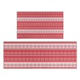 thumbnail image 1 of Red Christmas Geometric Snowflake Pattern Kitchen Rugs Sets Of 2,Anti Fatigue Kitchen Mat Rugs Non Slip Washable,Decorative Kitchen Floor Mats for Kitchen,Sink,Laundry,17"x30"+17"x47", 1 of 7