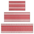 thumbnail image 1 of Red Christmas Geometric Snowflake Pattern Kitchen Rugs Sets Of 3,Kitchen Runner Rugs Non Skid Washable,Decorative Kitchen Floor Mats for Kitchen,Sink,Laundry,17"x30"+ 17"x47" + 17"x59", 1 of 6