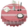 thumbnail image 1 of Red Christmas Geometric Snowflake Pattern Round Tablecloth 60"x60",Wrinkle Wipeable Table Cloth for Kitchen Dining Room Picnic Patio Party, 1 of 6