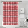 thumbnail image 1 of Red Christmas Geometric Snowflake Pattern Shower Curtain 72"x72" ,Bathroom Decorative Shower Curtains Set with 12 Hooks,Modern Waterproof Washable Shower Curtain, 1 of 6
