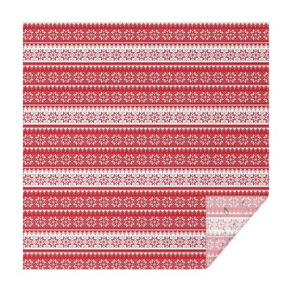 Red Christmas Geometric Snowflake Pattern Square Tablecloth,Waterproof Square Table Cover,Wipeable Spillproof Washable Table Cover for Home Kitchen Party Decor 60"x60"(152x152cm)