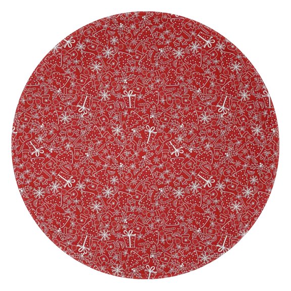 Red Christmas Gift and Snowflake Pattern Round Blanket,Comfortable Soft Flannel Throw Blanket,All Season,Warm Lightweight Blankets for Sofa Bed Couch Living Room Chair 60"x60"