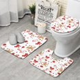 thumbnail image 1 of Red Christmas Gingerbread Man Pattern Bathroom Rugs Sets 3 Piece,Toilet Cover Set,Absorbent Non Slip Bathroom Mats Sets with U-Shaped Contour Rug Toilet Rug Set, 1 of 5