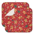 thumbnail image 1 of Red Christmas Gingerbread Man Pattern Dish Drying Mat for Kitchen 1 Pack, Ultra Absorbent Microfiber Dishes Drainer Mats,16x18in(41x46cm), 1 of 6