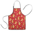 thumbnail image 1 of Red Christmas Gingerbread Man Pattern Kids Aprons for Girls and Boys,Adjustable Neck Strap Toddler Aprons for Kids Cooking Baking, 1 of 7