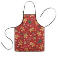 thumbnail image 1 of Red Christmas Gingerbread Man Pattern Kids Aprons for Girls and Boys,Adjustable Neck Strap Toddler Aprons for Kids Cooking Baking, 1 of 7