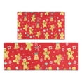 thumbnail image 1 of Red Christmas Gingerbread Man Pattern Kitchen Rugs Sets Of 2,Anti Fatigue Kitchen Mat Rugs Non Slip Washable,Decorative Kitchen Floor Mats for Kitchen,Sink,Laundry,17"x30"+17"x47", 1 of 7