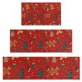 thumbnail image 1 of Red Christmas Gingerbread Man Pattern Kitchen Rugs Sets Of 3,Kitchen Runner Rugs Non Skid Washable,Decorative Kitchen Floor Mats for Kitchen,Sink,Laundry,17"x30"+ 17"x47" + 17"x59", 1 of 6
