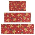 thumbnail image 1 of Red Christmas Gingerbread Man Pattern Kitchen Rugs Sets Of 3,Kitchen Runner Rugs Non Skid Washable,Decorative Kitchen Floor Mats for Kitchen,Sink,Laundry,17"x30"+ 17"x47" + 17"x59", 1 of 6