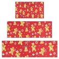 thumbnail image 1 of Red Christmas Gingerbread Man Pattern Kitchen Rugs Sets Of 3,Kitchen Runner Rugs Non Skid Washable,Decorative Kitchen Floor Mats for Kitchen,Sink,Laundry,17"x30"+ 17"x47" + 17"x59", 1 of 6