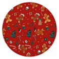 thumbnail image 1 of Red Christmas Gingerbread Man Pattern Round Fitted Tablecloth with Elastic Edge,Dining Table Cover Waterproof,Outdoor Round Tablecloth for Camping,Dining,Indoor and Outdoor, 1 of 7