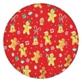 thumbnail image 1 of Red Christmas Gingerbread Man Pattern Round Fitted Tablecloth with Elastic Edge,Dining Table Cover Waterproof,Outdoor Round Tablecloth for Camping,Dining,Indoor and Outdoor, 1 of 7