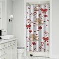 thumbnail image 1 of Red Christmas Gingerbread Man Pattern Shower Curtain 36"x72" ,Bathroom Decorative Shower Curtains Set with 12 Hooks,Modern Waterproof Washable Shower Curtain, 1 of 6