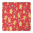 thumbnail image 1 of Red Christmas Gingerbread Man Pattern Square Fitted Tablecloth with Elastic Edge,Square Table Cover,Washable Elastic Table Cover for Home Kitchen Party Decor 36"x36", 1 of 6