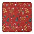 thumbnail image 1 of Red Christmas Gingerbread Man Pattern Square Fitted Tablecloth with Elastic Edge,Square Table Cover,Washable Elastic Table Cover for Home Kitchen Party Decor 36"x36", 1 of 6