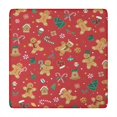 thumbnail image 1 of Red Christmas Gingerbread Man Pattern Square Fitted Tablecloth with Elastic Edge,Square Table Cover,Washable Elastic Table Cover for Home Kitchen Party Decor 34"x34", 1 of 6