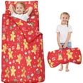 thumbnail image 1 of Red Christmas Gingerbread Man Pattern Toddler Nap Mats for Kids Preschool,51"x22" Sleeping Mat Bag or Kids,Toddler Sleeping Bag,Toddler Nap Mat or Daycare, 1 of 6