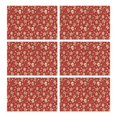 thumbnail image 1 of Red Christmas Gingerbread and Mitten Pattern Summer Placemats Table Placemats Set Of 6-Linen Kitchen Washable Placemats Table Mats 11.8"x17.7" Non-Slip Heat Resistant, 1 of 5