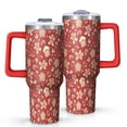 thumbnail image 1 of Red Christmas Gingerbread and Mitten Pattern Tumbler with Handle and Lid,40oz Double Wall Vacuum Insulated Tumbler,Cups Gift for Women and Men, 1 of 7