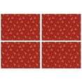 thumbnail image 1 of Red Christmas Golden Reindeer Pattern Summer Placemats Table Placemats Set Of 4-Linen Kitchen Washable Placemats Table Mats 11.8"x17.7" Non-Slip Heat Resistant, 1 of 6